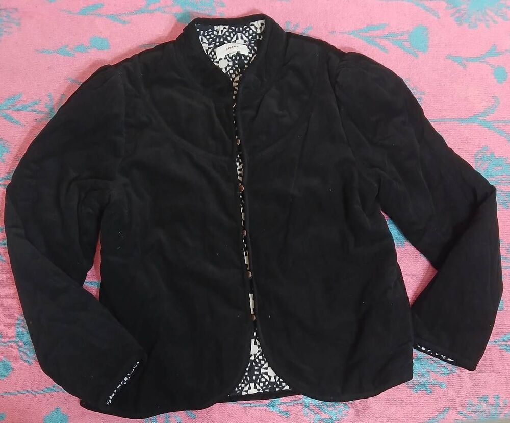 Xirena womens large puffer jacket black lightweight corduroy